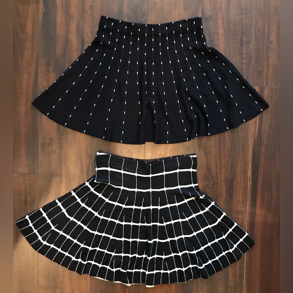 Candies Skirts- Set of 2. Size- Med Color: Black/ Cream